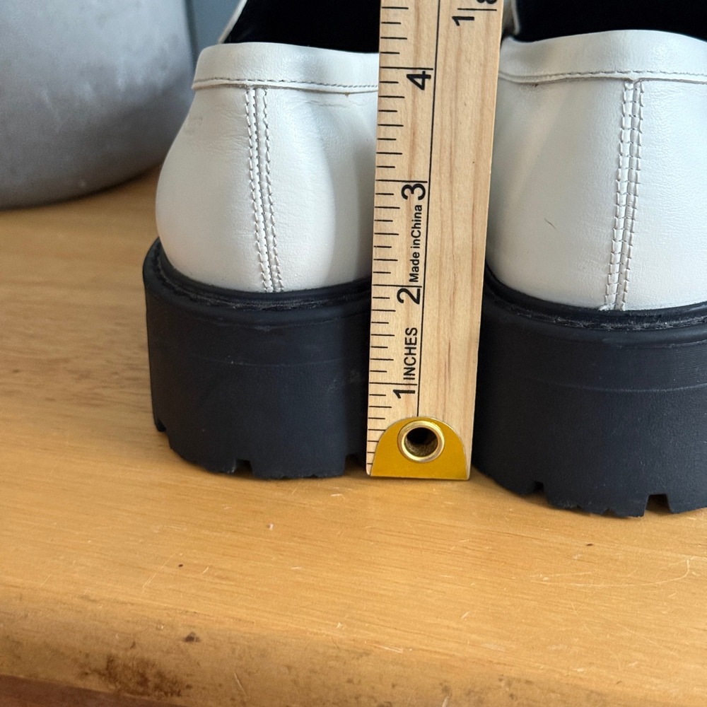 Vagabond Shoemakers Cosmo 2.0 Off White Leather Chunky Lug Sole Penny Loafers 38 - Picture 6 of 13